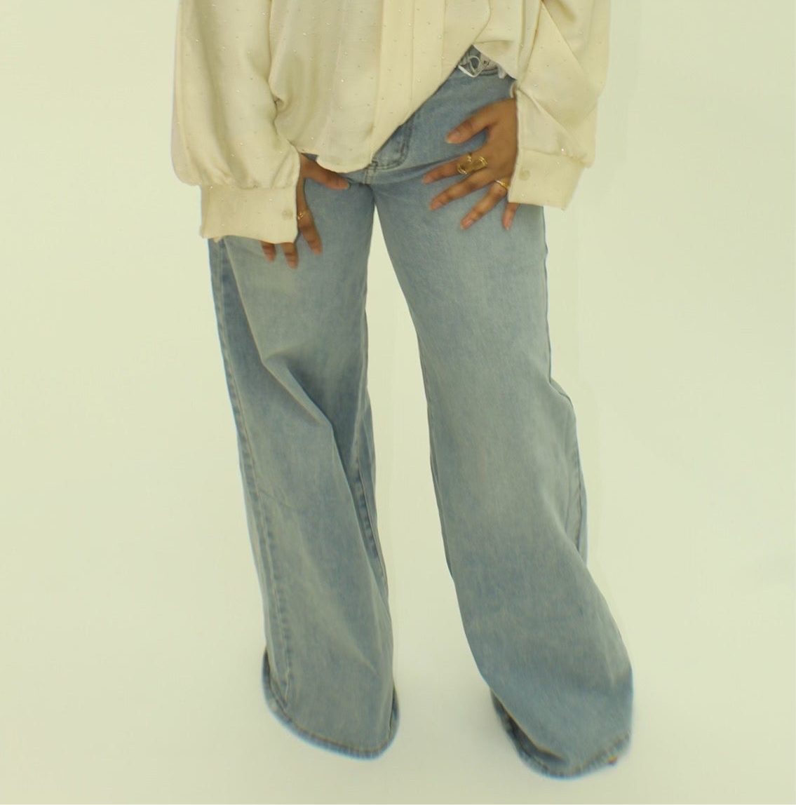 PREMIUM wideleg stretchy jeans - BERBISH