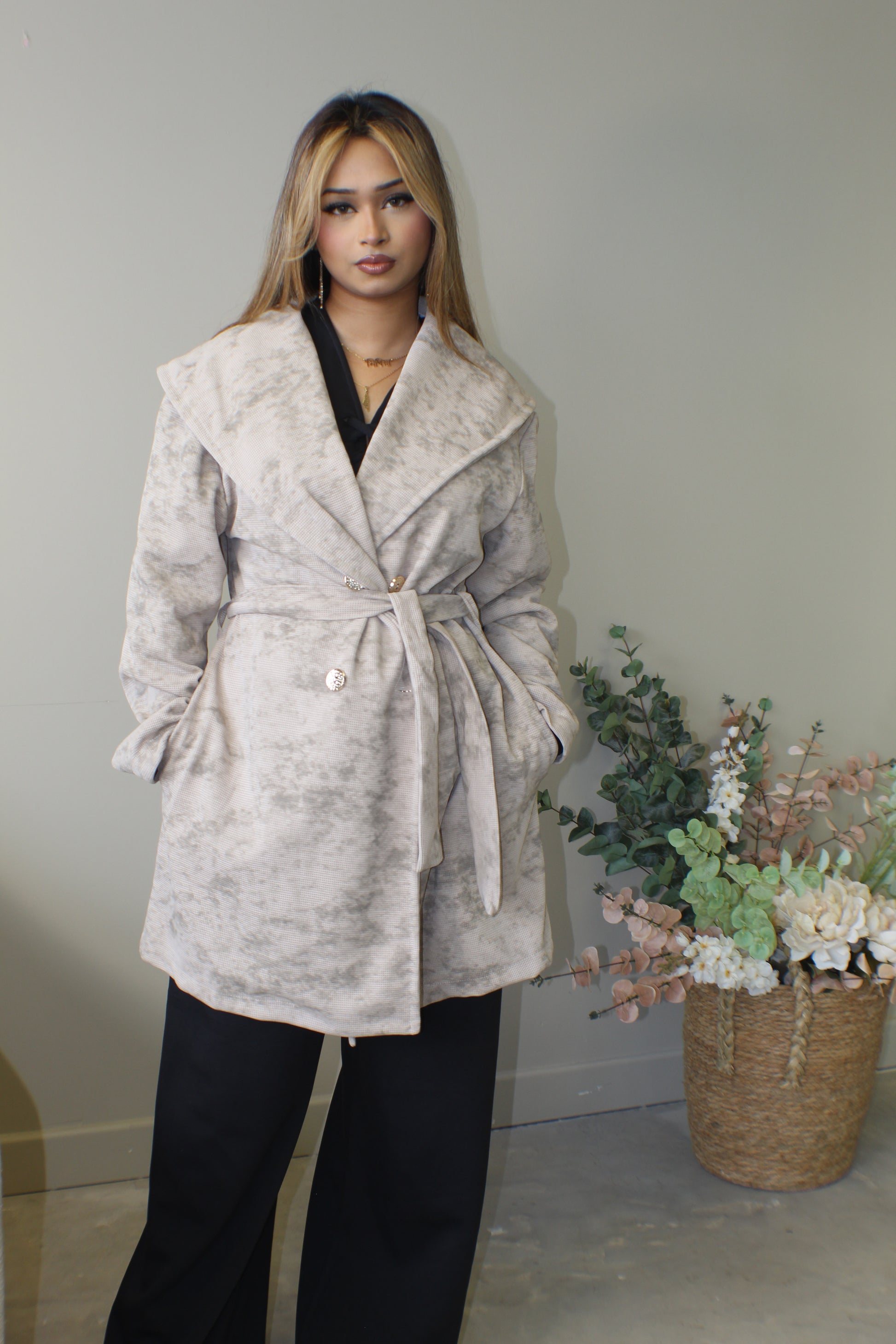 Marble Short Trench coat