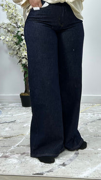 Dark wide leg stretchy jeans - BERBISH
