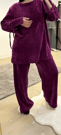 Soft Velvet Coord Set with Tassel sleeves - BERBISH
