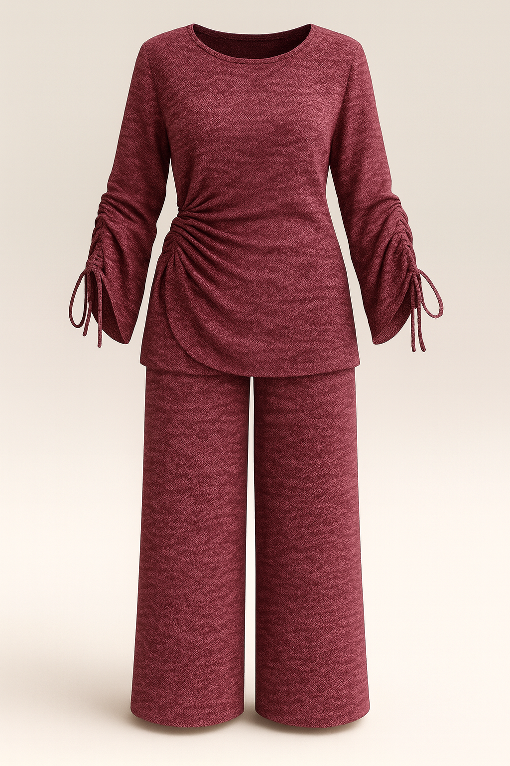 Soft Knitted Ruched Sleeves
