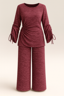 Soft Knitted Ruched Sleeves