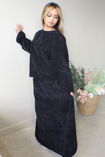 Maxi Skirt Velvet Coord Set