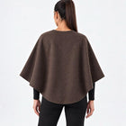 Wool Feel Poncho Cape -chocolate