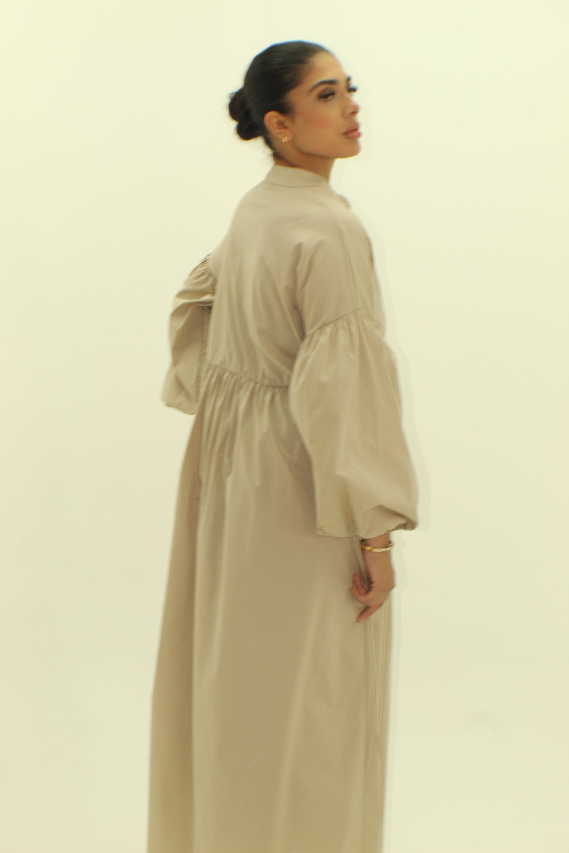 Balloon Sleeve Cotton Dress - BERBISH