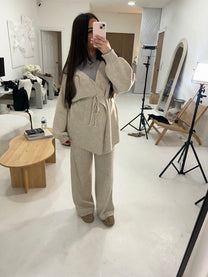 Balloon sleeve &amp; wrap knitted coord set - BERBISH
