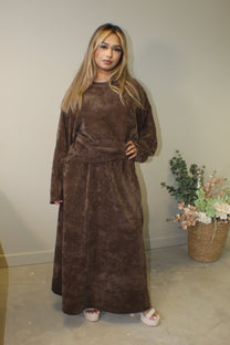 Maxi Skirt Velvet Coord Set