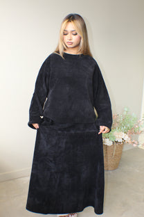 Maxi Skirt Velvet Coord Set