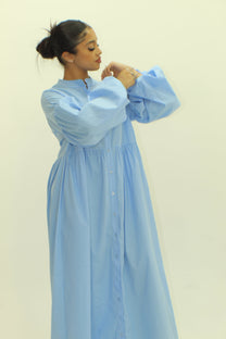 Balloon Sleeve Cotton Dress - BERBISH