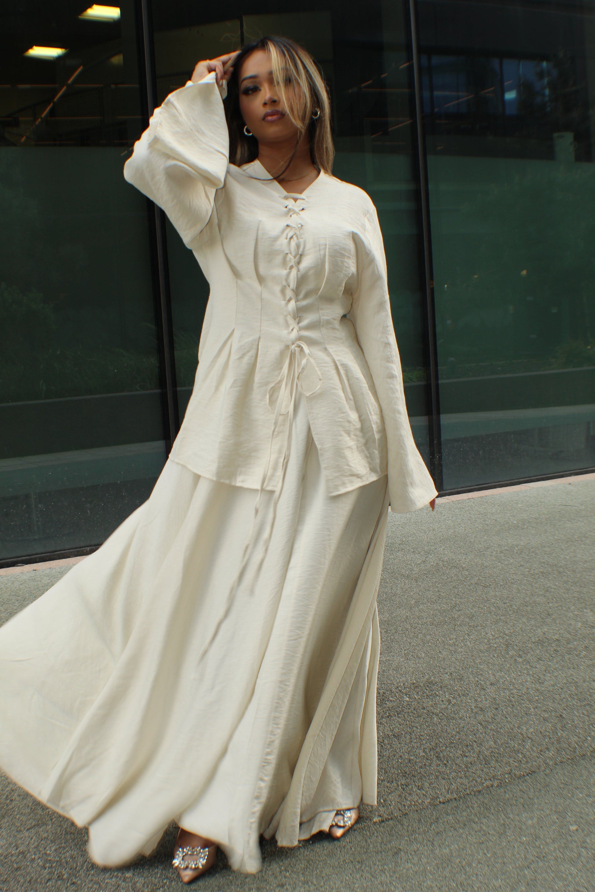 The Linen Corset Skirt Set