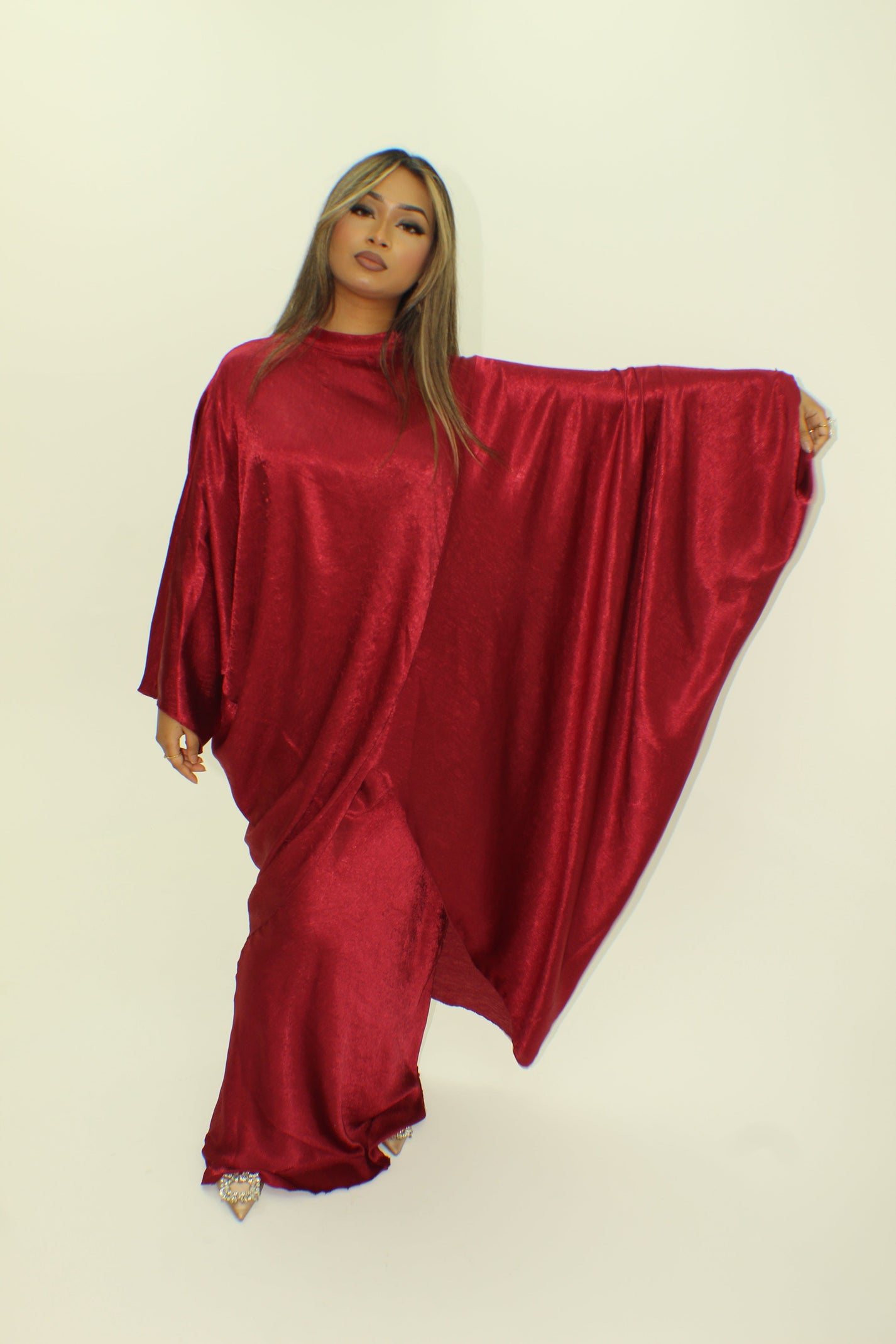 Amelia Skirt set Premium shimmer silk asymmetric - BERBISH