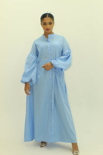 Balloon Sleeve Cotton Dress - BERBISH