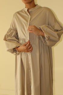 Balloon Sleeve Cotton Dress - BERBISH