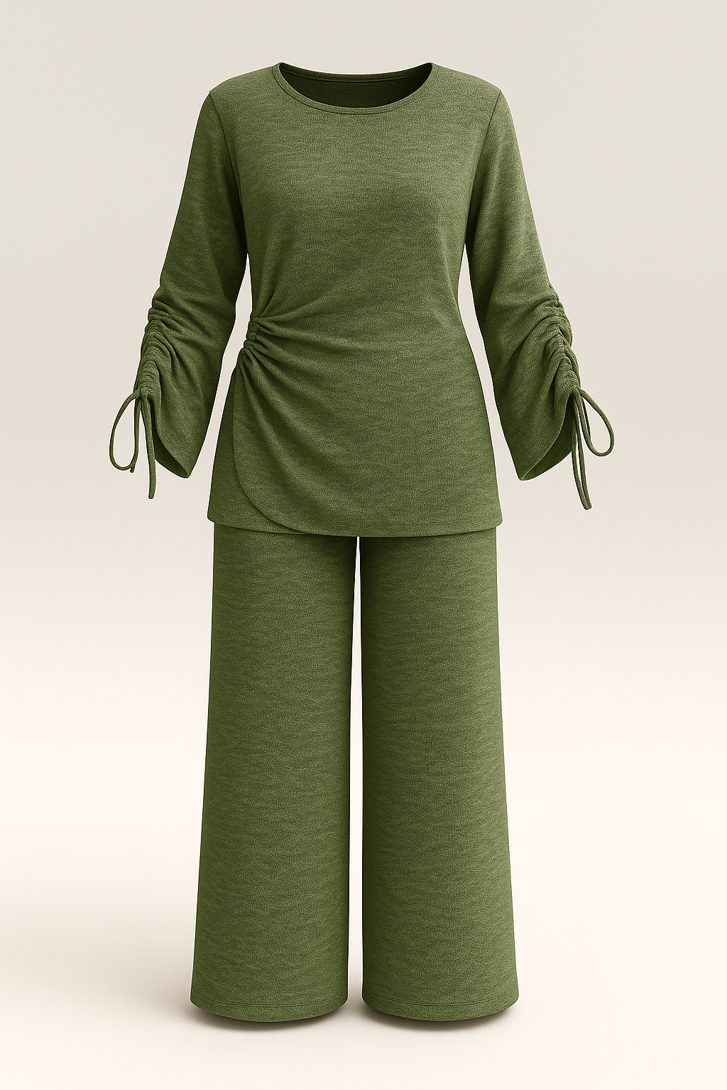 Soft Knitted Ruched Sleeves