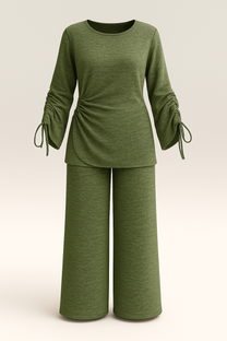 Soft Knitted Ruched Sleeves