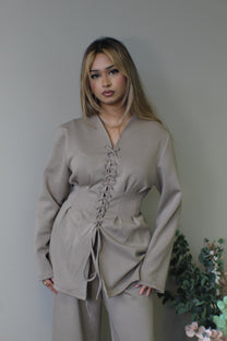 Tie Back Corset Set