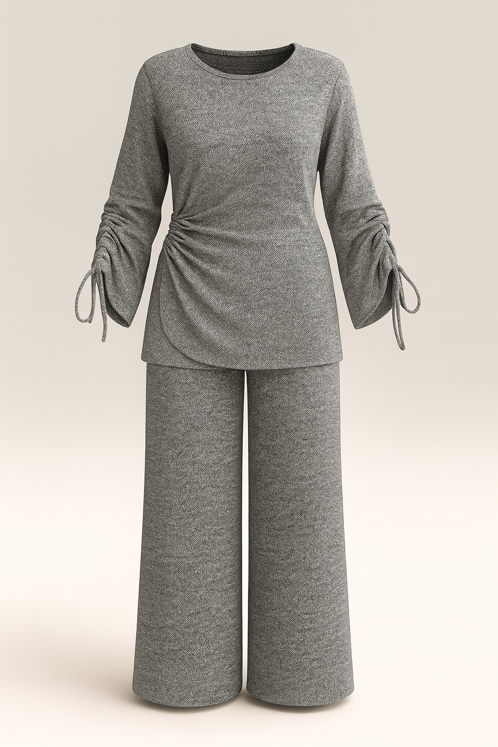Soft Knitted Ruched Sleeves