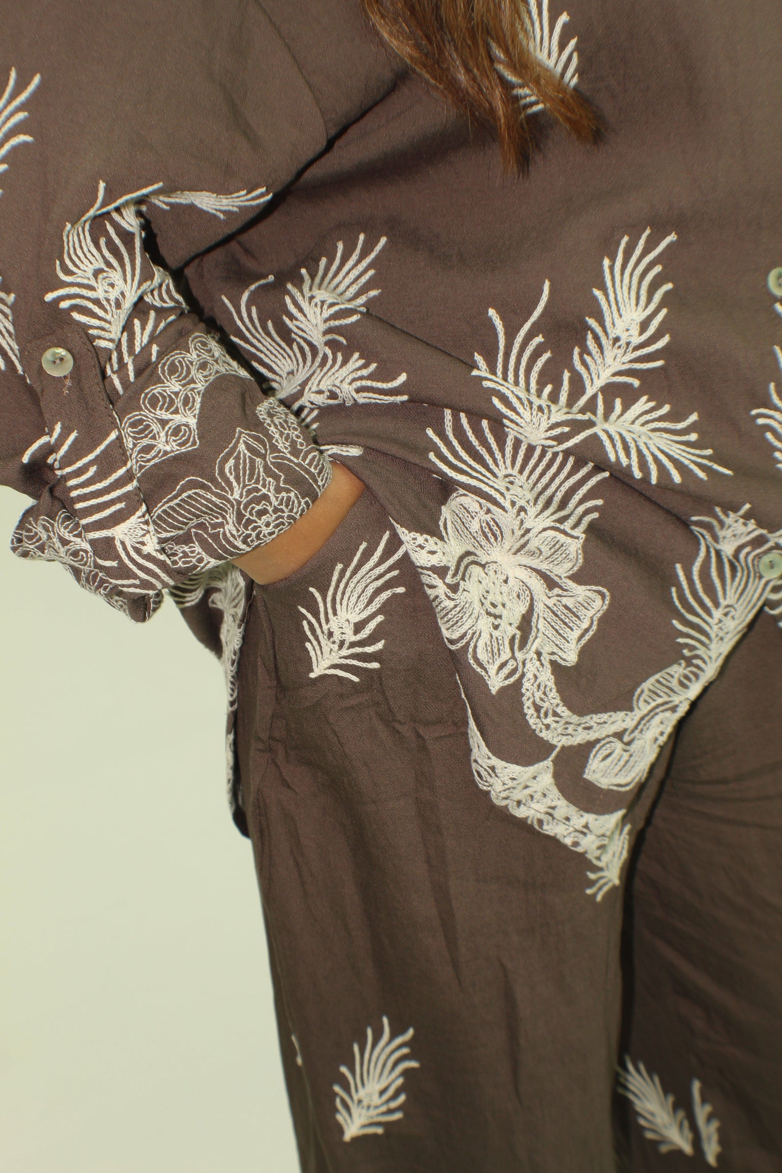 The Embroidered Button Coord Set - BERBISH