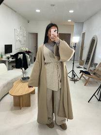 Balloon sleeve &amp; wrap knitted coord set - BERBISH