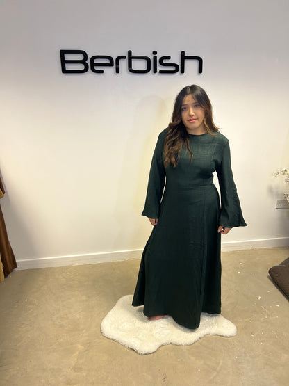 BERBISH "AMIRA" Tie back  Dress with Flared Sleeves, One Size (10-18), Premium Quality - Womenswear Modest Dress (140 cm), Casual Elegant Formal Feminine Lady Comfortable