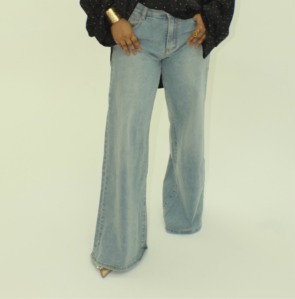 PREMIUM   wideleg stretchy jeans - BERBISH