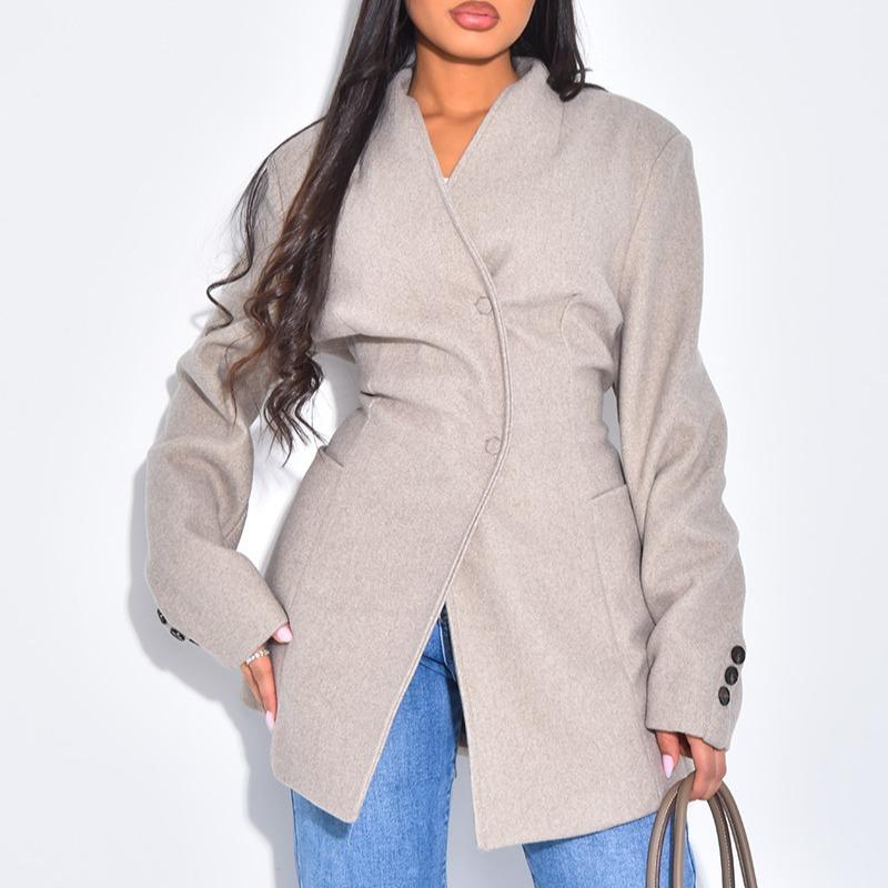 BERBISH [short version]  Premium Thick BLAZER Coat -PREORDER TAUPE - BERBISH
