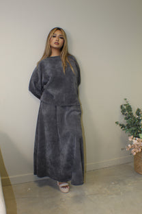 Maxi Skirt Velvet Coord Set