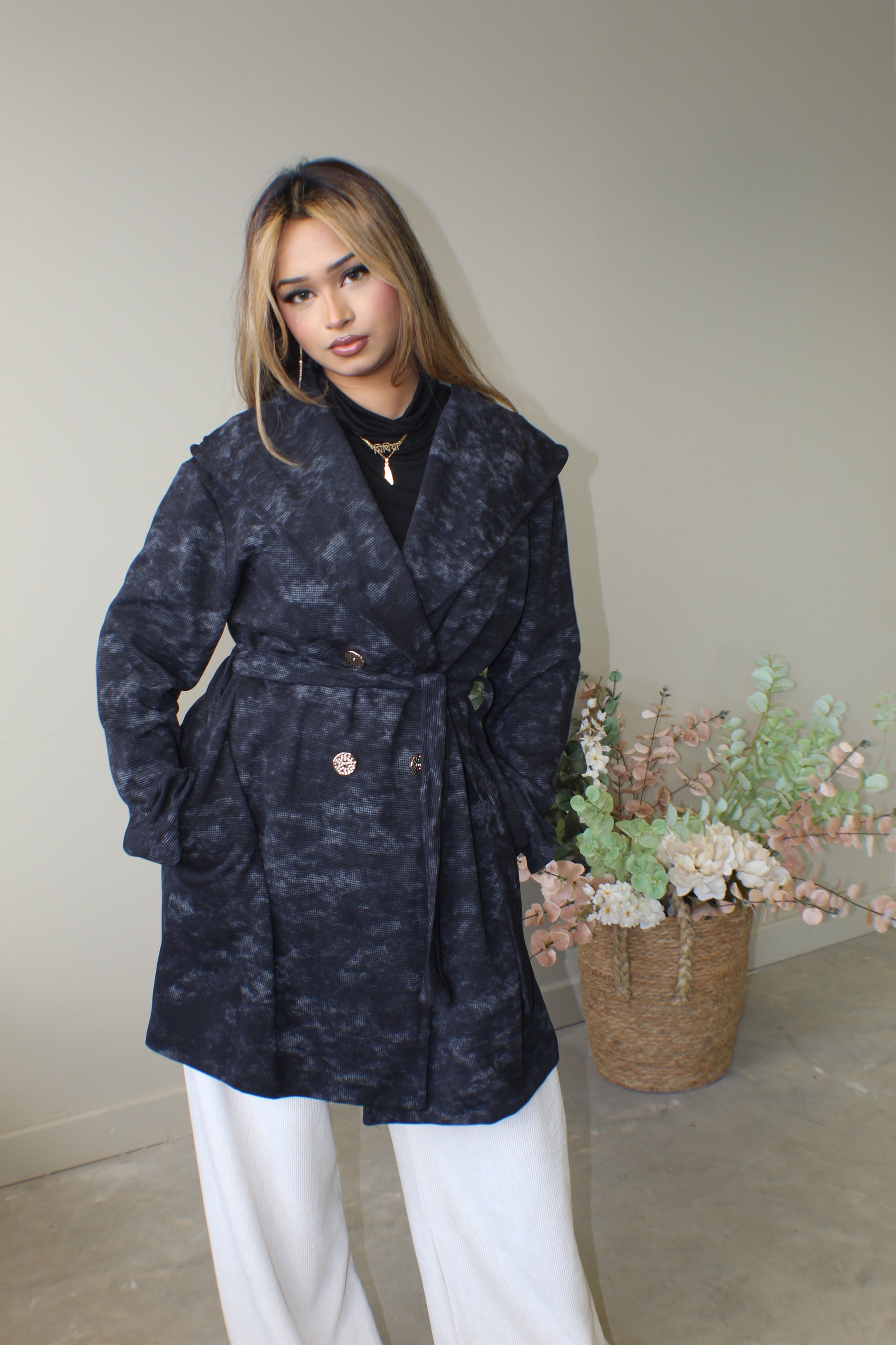 Marble Short Trench coat