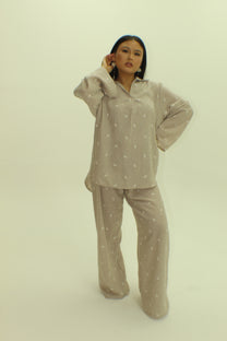 The Hana leaf  Embroidered Set - BERBISH