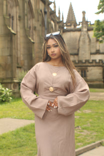 The Gold Button Tie Back Dress - BERBISH