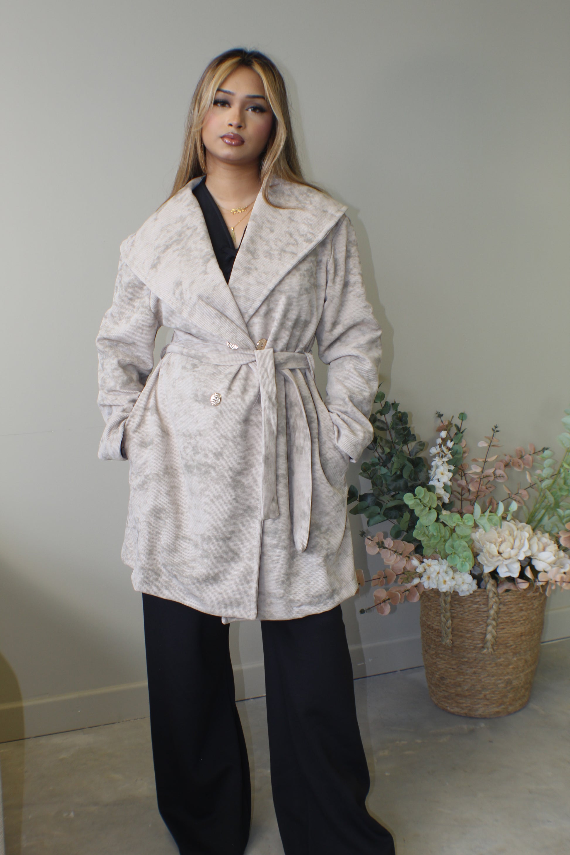 Marble Short Trench coat