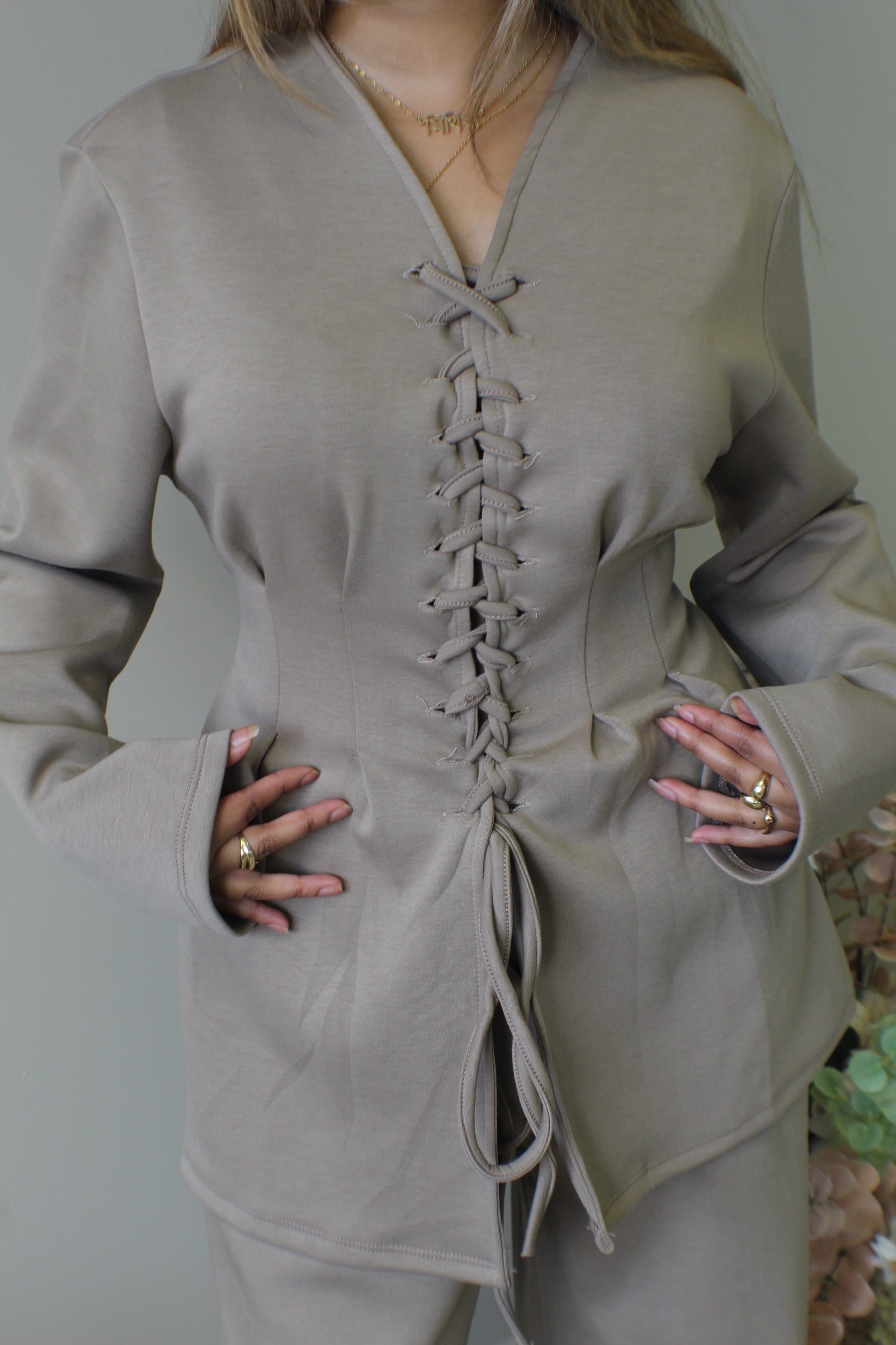 Tie Back Corset Set