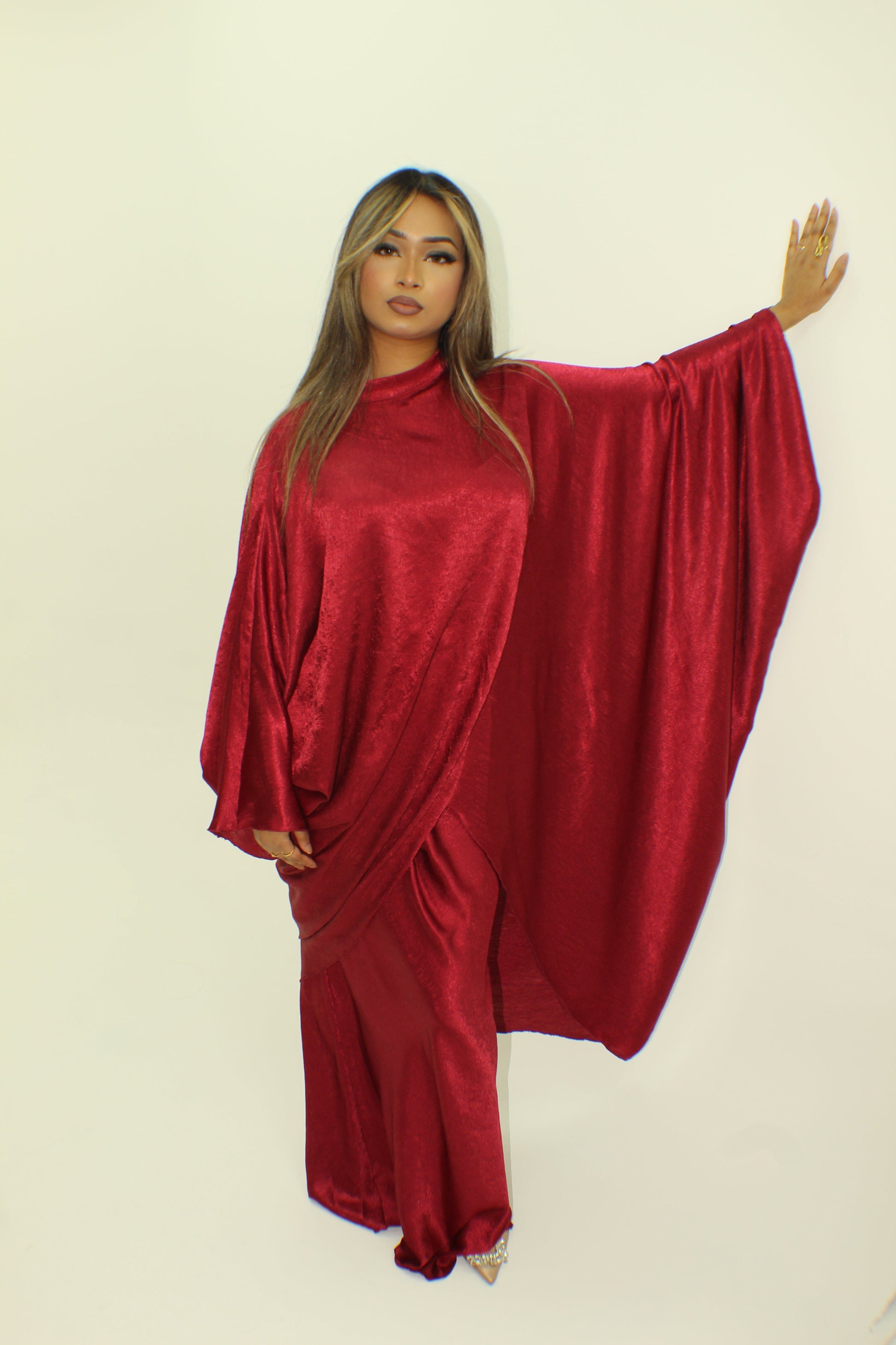 Amelia Skirt set Premium shimmer silk asymmetric - BERBISH
