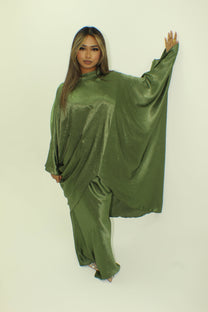 Amelia Skirt set Premium shimmer silk asymmetric - BERBISH