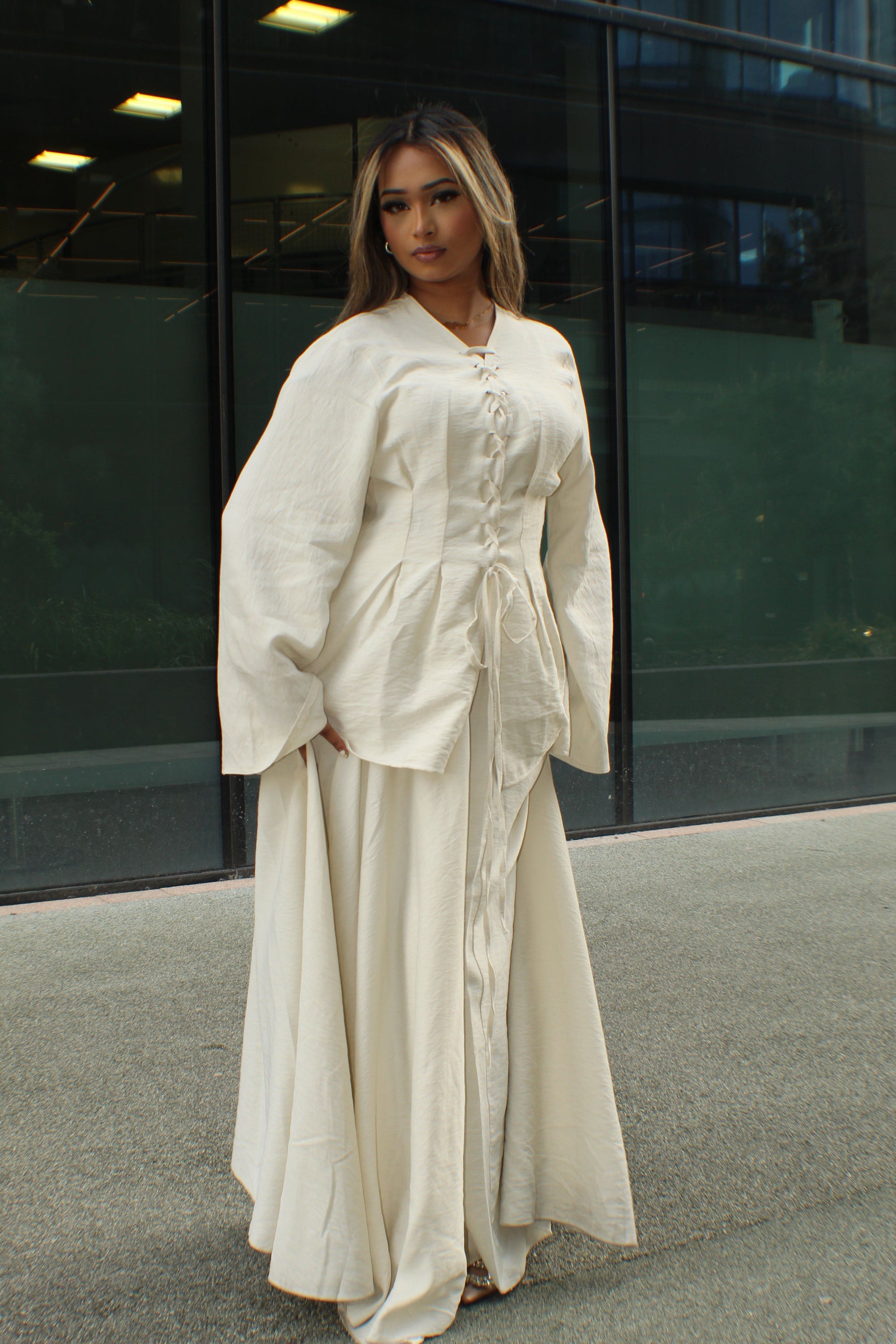The Linen Corset Skirt Set