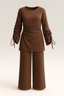Women&#39;s Basic Set - Ruched Sleeves