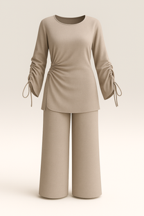 Women&#39;s Basic Set - Ruched Sleeves