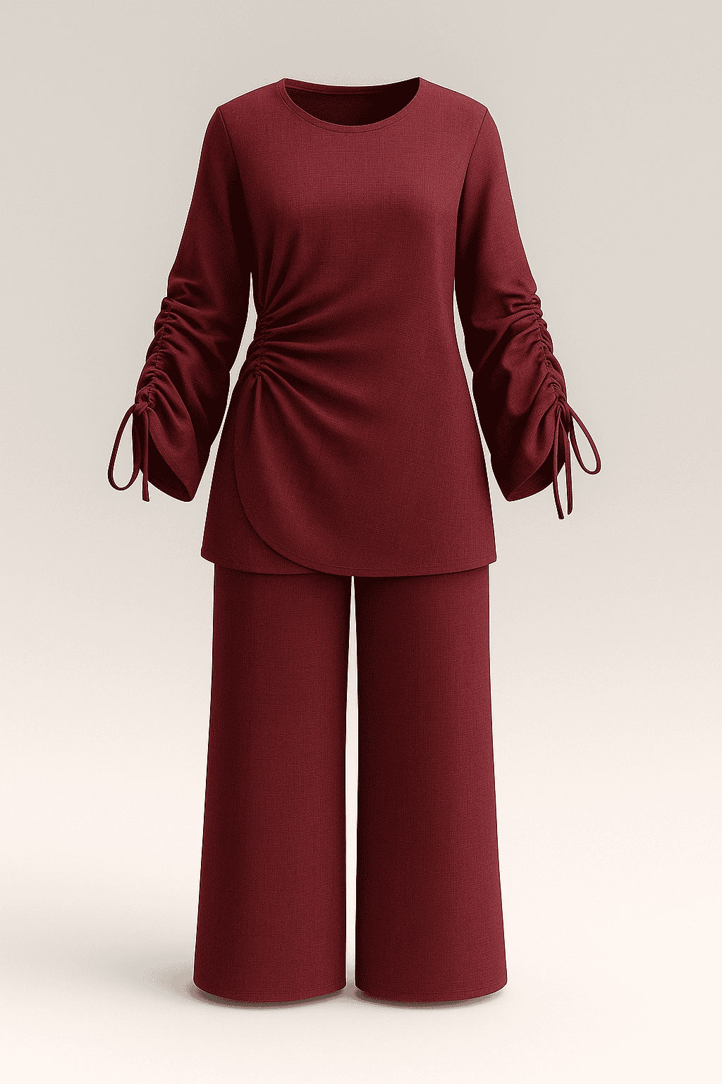 Women's Basic Set - Ruched Sleeves - BERBISH
