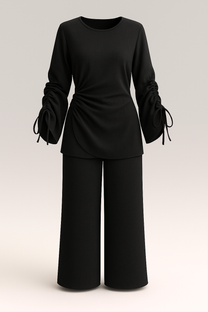 Women&#39;s Basic Set - Ruched Sleeves