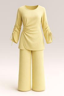 Women&#39;s Basic Set - Ruched Sleeves