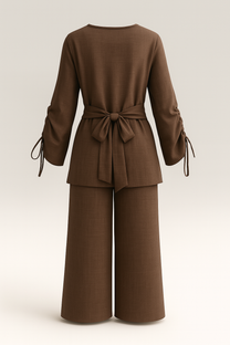 Women&#39;s Basic Set - Ruched Sleeves