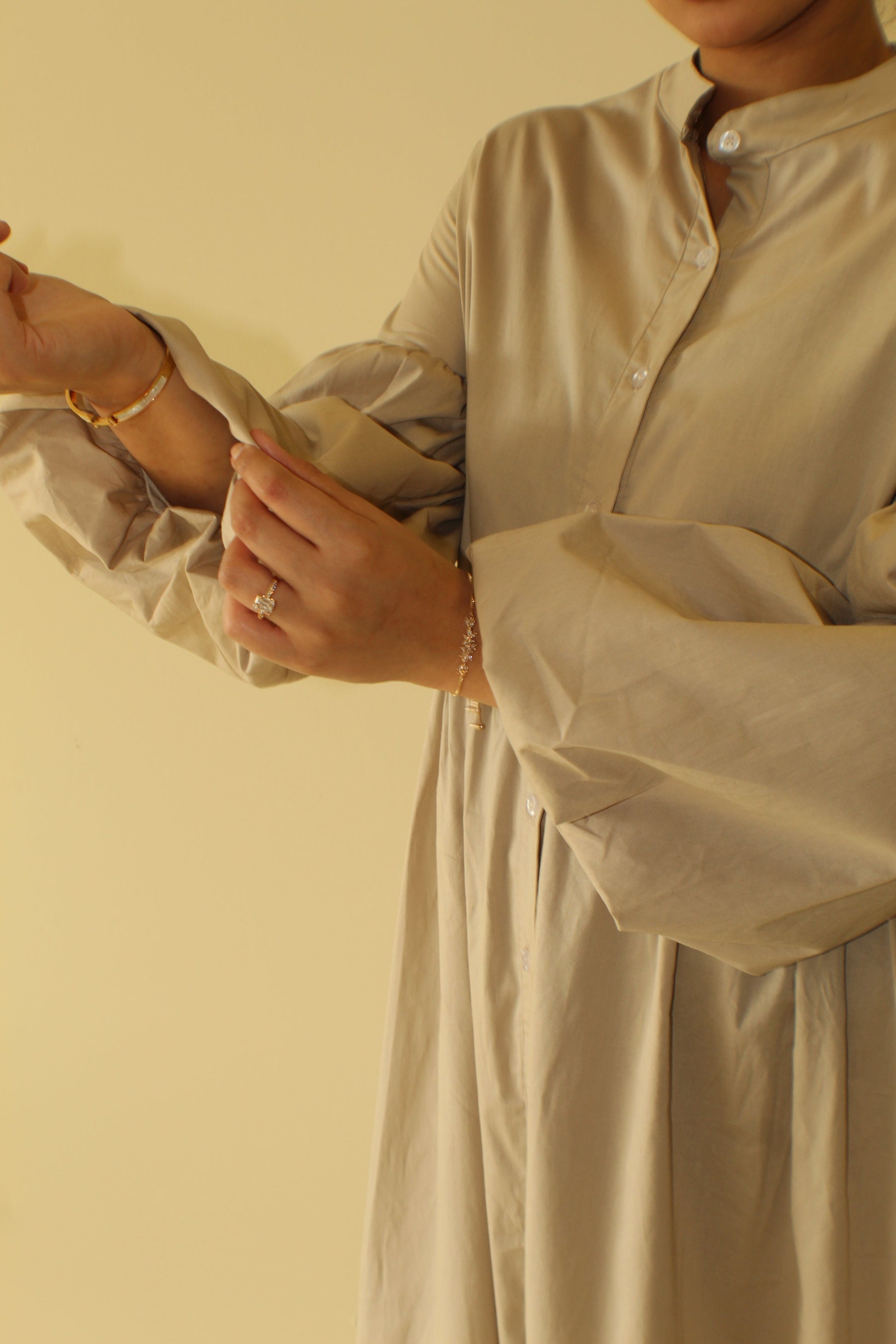 Balloon Sleeve Cotton Dress - BERBISH