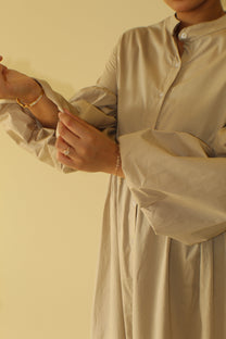 Balloon Sleeve Cotton Dress - BERBISH