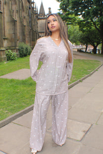 The Olivia leaf Embroidered Set - BERBISH