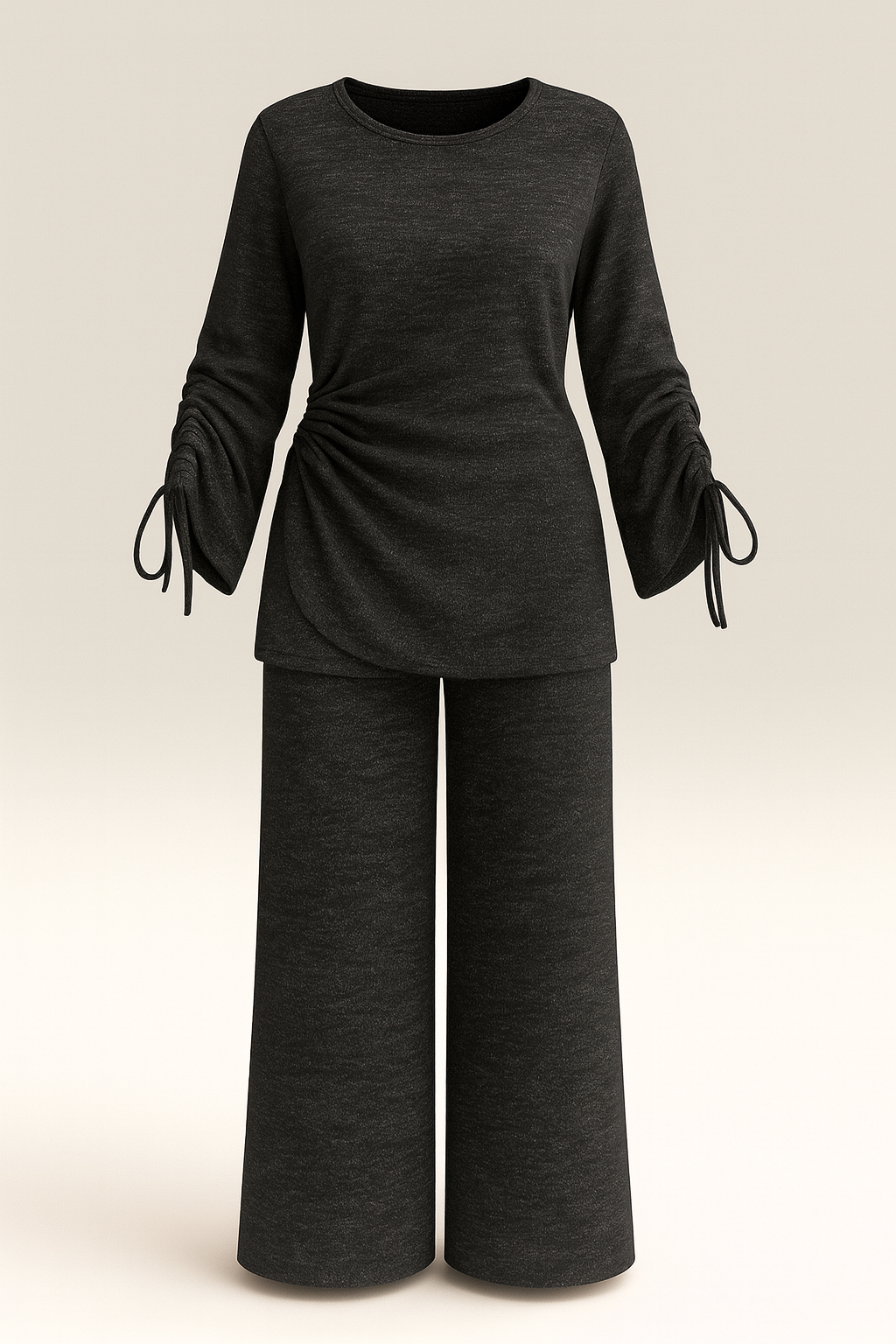 Soft Knitted Ruched Sleeves