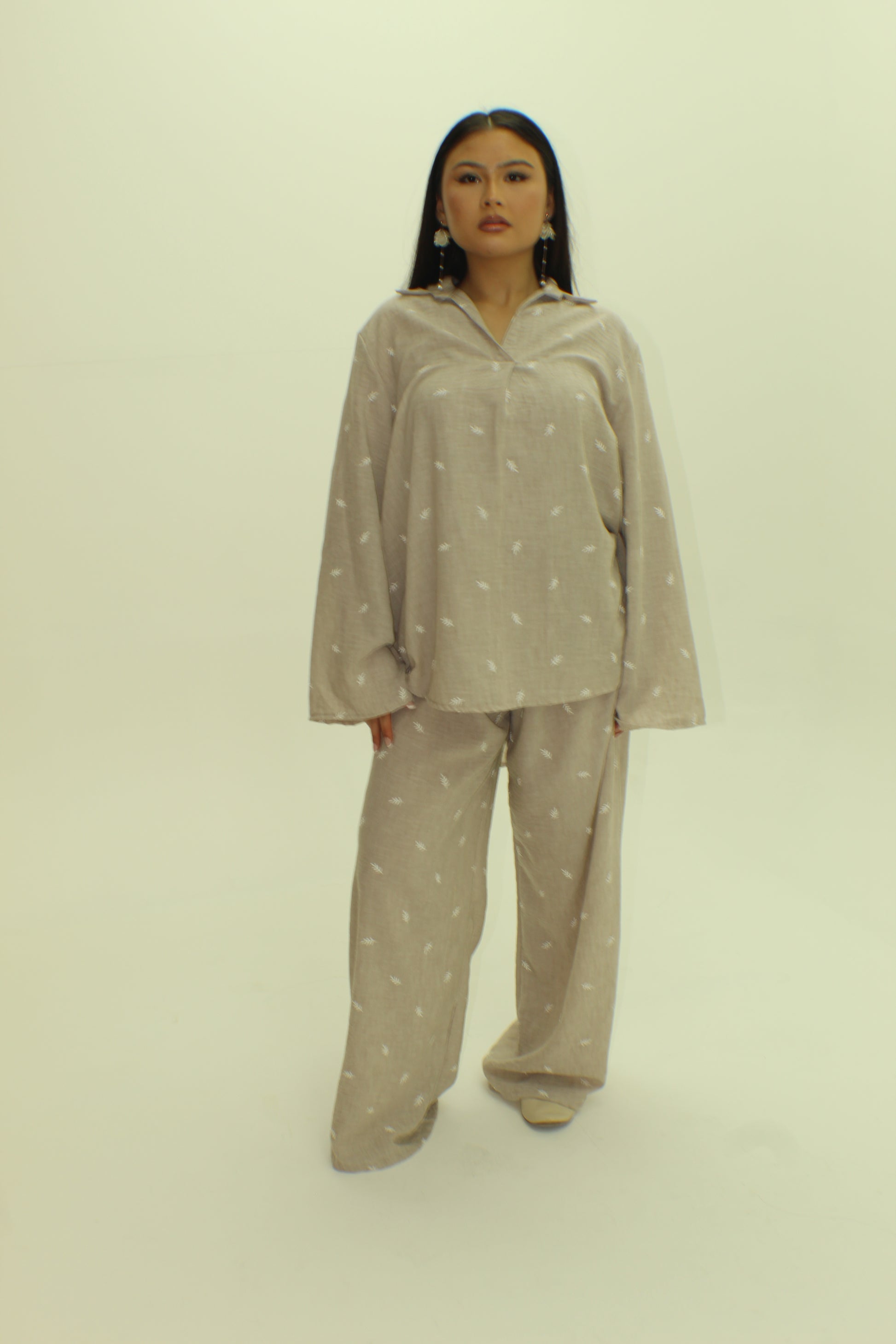 The Hana leaf  Embroidered Set - BERBISH
