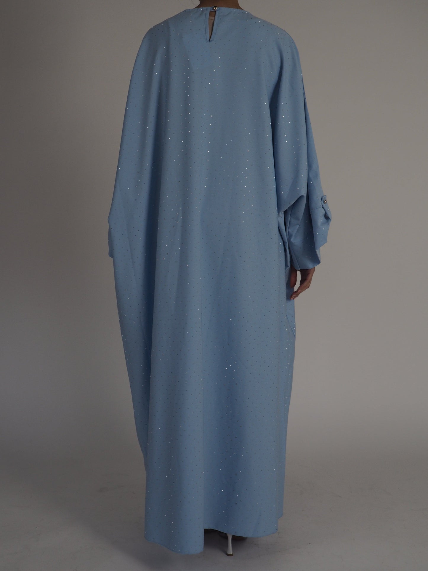 BERBISH Diamante abaya / dress high quality with  button sleeve detail one size 8-20 [BRB 132]