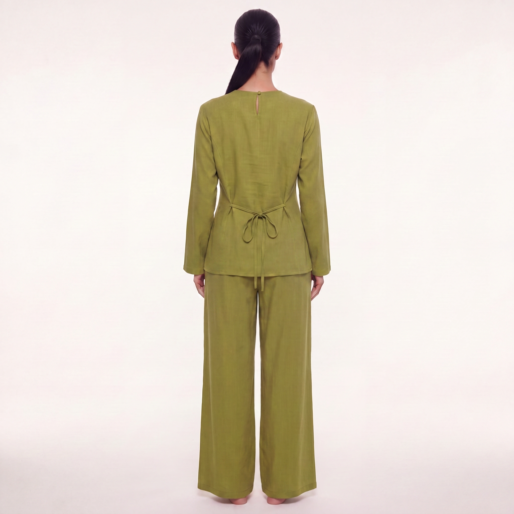 The slit linen coord - Matcha [PREORDER]
