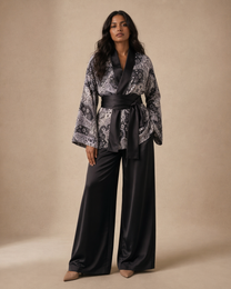 Heavy Satin Kimono 3-Piece Set | Pashmina Edit - BERBISH
