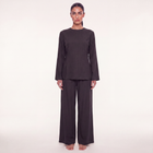 The slit linen coord - Black [PREORDER]